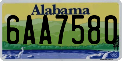 AL license plate 6AA7580