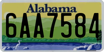 AL license plate 6AA7584