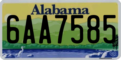 AL license plate 6AA7585