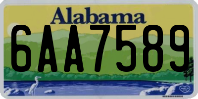 AL license plate 6AA7589