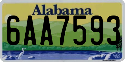 AL license plate 6AA7593