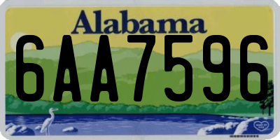 AL license plate 6AA7596