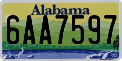 AL license plate 6AA7597