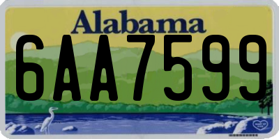 AL license plate 6AA7599
