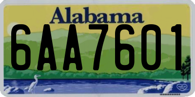 AL license plate 6AA7601