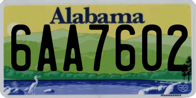 AL license plate 6AA7602