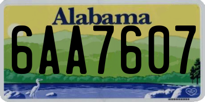 AL license plate 6AA7607