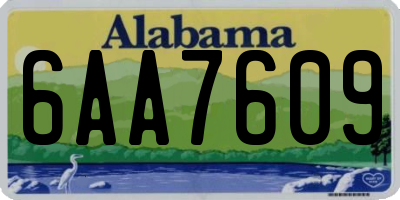AL license plate 6AA7609