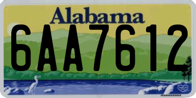 AL license plate 6AA7612