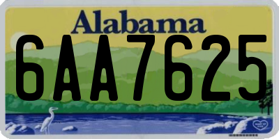 AL license plate 6AA7625