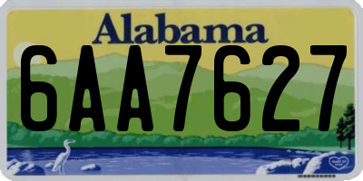 AL license plate 6AA7627