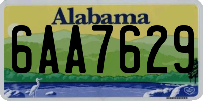 AL license plate 6AA7629