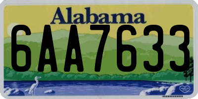 AL license plate 6AA7633