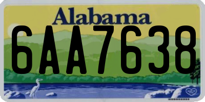 AL license plate 6AA7638