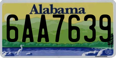 AL license plate 6AA7639