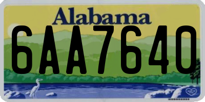 AL license plate 6AA7640