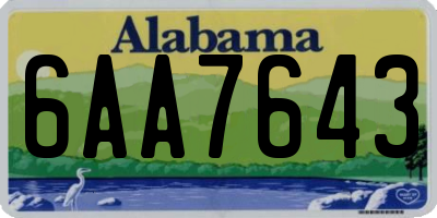 AL license plate 6AA7643