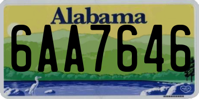AL license plate 6AA7646