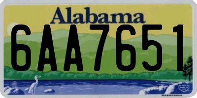 AL license plate 6AA7651