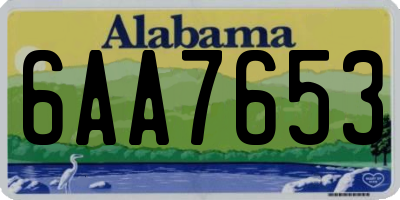 AL license plate 6AA7653