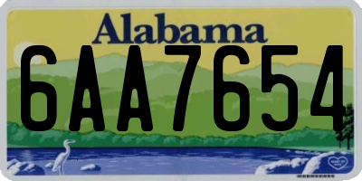 AL license plate 6AA7654