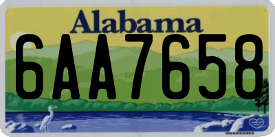 AL license plate 6AA7658