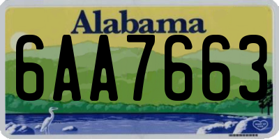 AL license plate 6AA7663