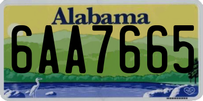 AL license plate 6AA7665