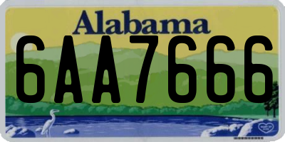 AL license plate 6AA7666