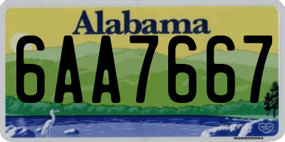 AL license plate 6AA7667