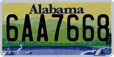 AL license plate 6AA7668