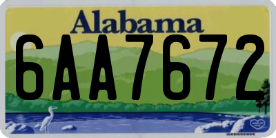 AL license plate 6AA7672
