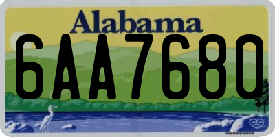 AL license plate 6AA7680