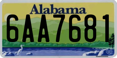 AL license plate 6AA7681