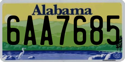 AL license plate 6AA7685