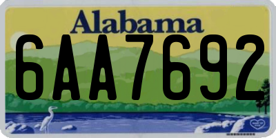 AL license plate 6AA7692