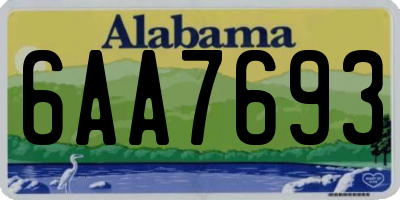 AL license plate 6AA7693