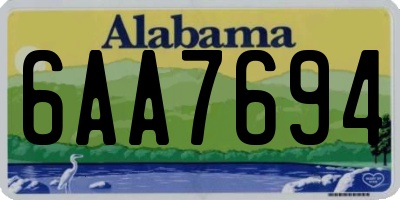 AL license plate 6AA7694