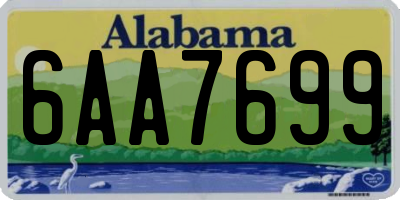 AL license plate 6AA7699