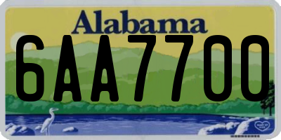 AL license plate 6AA7700