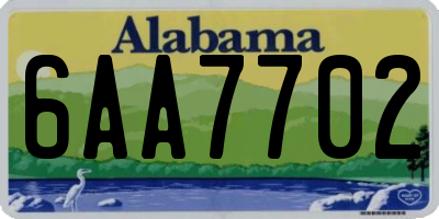 AL license plate 6AA7702
