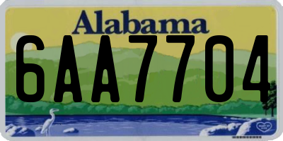 AL license plate 6AA7704