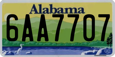 AL license plate 6AA7707