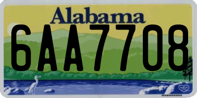 AL license plate 6AA7708