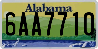 AL license plate 6AA7710