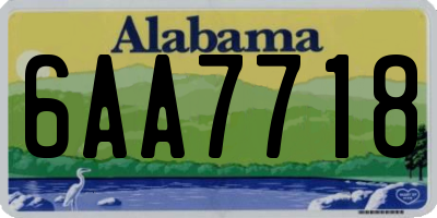 AL license plate 6AA7718