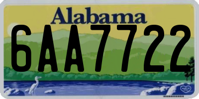 AL license plate 6AA7722