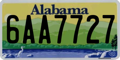 AL license plate 6AA7727