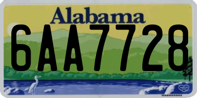 AL license plate 6AA7728