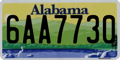 AL license plate 6AA7730